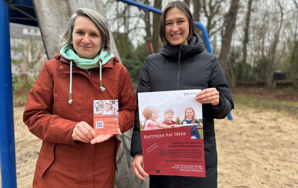 Mitarbeiterinnen der Jugendförderung sammeln Ideen für den Spielplatz am Vinckenbrink